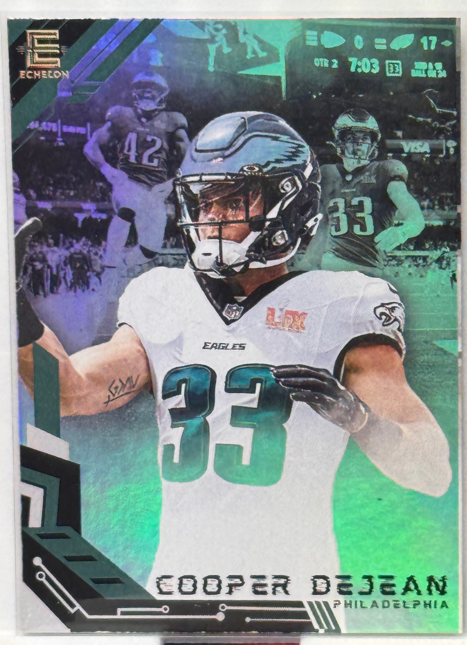 Cooper Dejean - Echelon Cards 2025 Superbowl Scoreboard