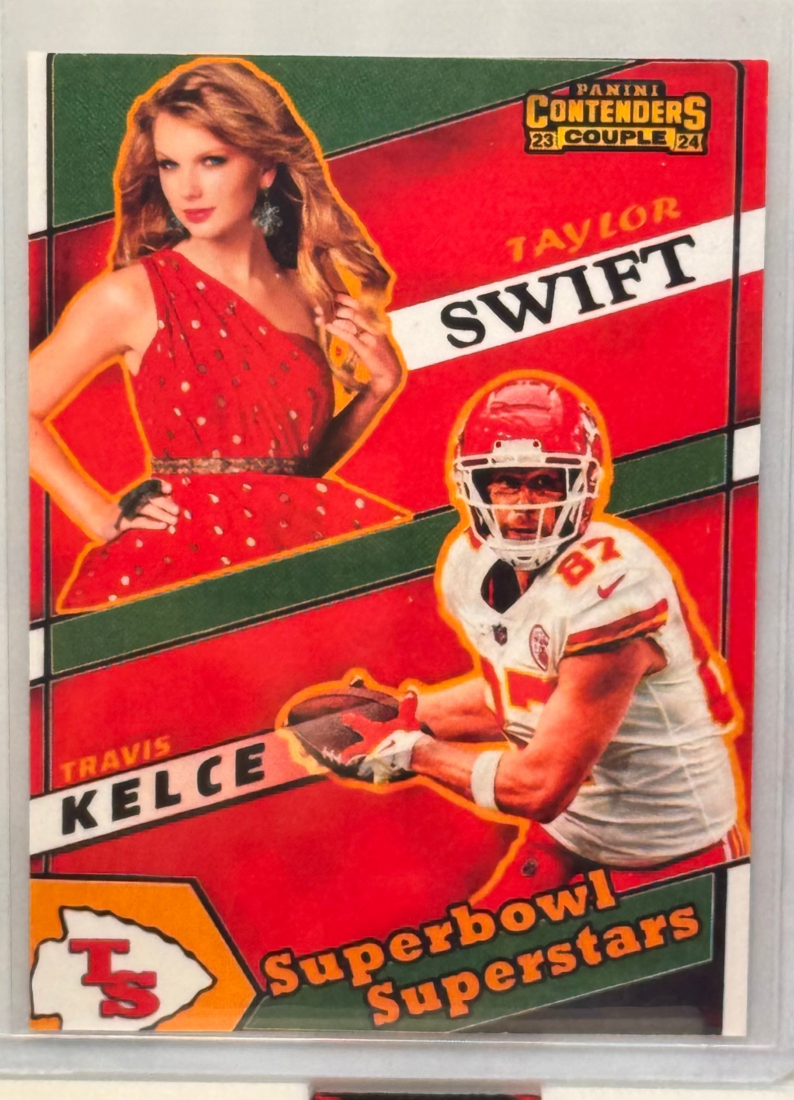 Travis Kelce Taylor Swift - Superbowl Superstars  - Echelon Cards TS-2 2025